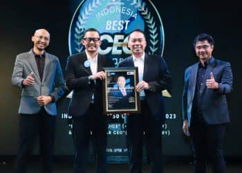 Rivan A Purwantono dinobatkan sebagai CEO Terbaik versi Indonesia Best 50 CEO 2023 Kategori Compulsory Insurance, di Jakarta (6/04/23)