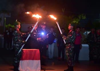 Wabup Inhil H Syamsuddin Uti mengikuti Apel Malam Renungan Suci