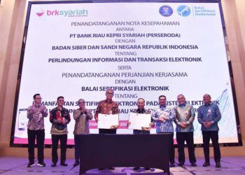 BRK Syariah Teken MoU dengan BSSN dan BSrE Tentang Perlindungan Informasi Transaksi dan Pemanfaatan Sertifikat Elektronik