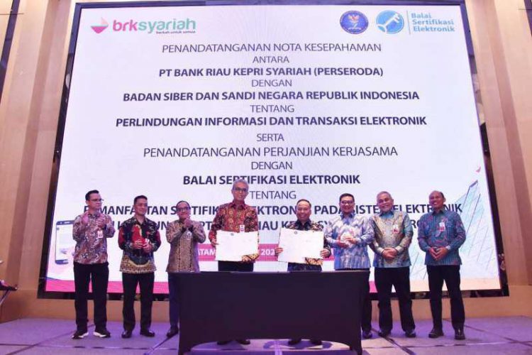 BRK Syariah Teken MoU dengan BSSN dan BSrE Tentang Perlindungan Informasi Transaksi dan Pemanfaatan Sertifikat Elektronik