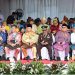 Ketua DPRD Provinsi Riau Yulisman beserta Wakil Ketua DPRD Provinsi Riau Agung Nugroho dan anggota DPRD Provinsi Riau Sunaryo, mengikuti upacara Hari Lahir Pancasila di Lapangan Garuda Komplek Pertamina Hulu (PHR), Sabtu (1/6/2024).