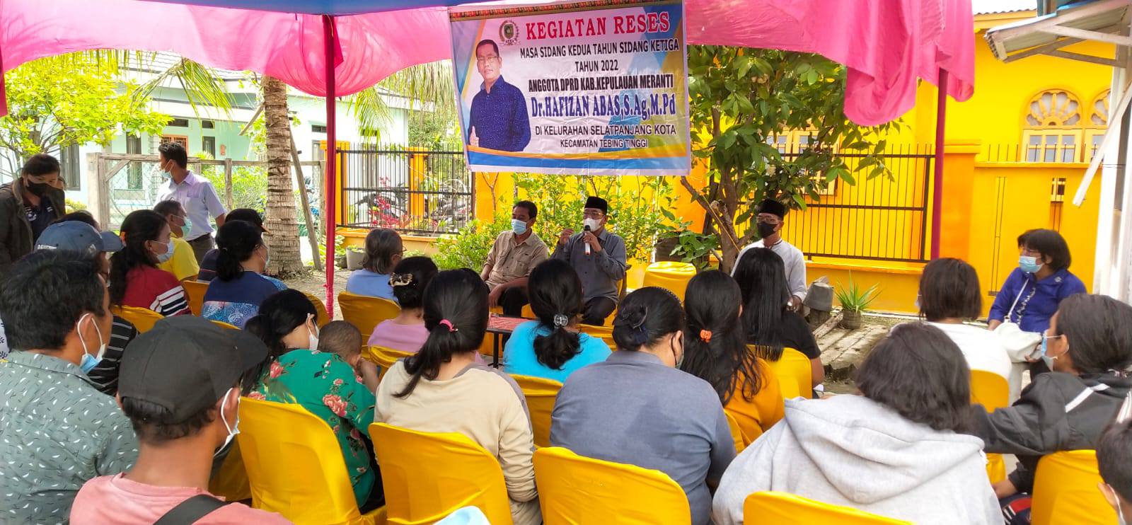 Dr. Hafizan Abas, S.Ag, M.Pd,  Serap Aspirasi Masyarakat Lakukan Reses di Enam Lokasi