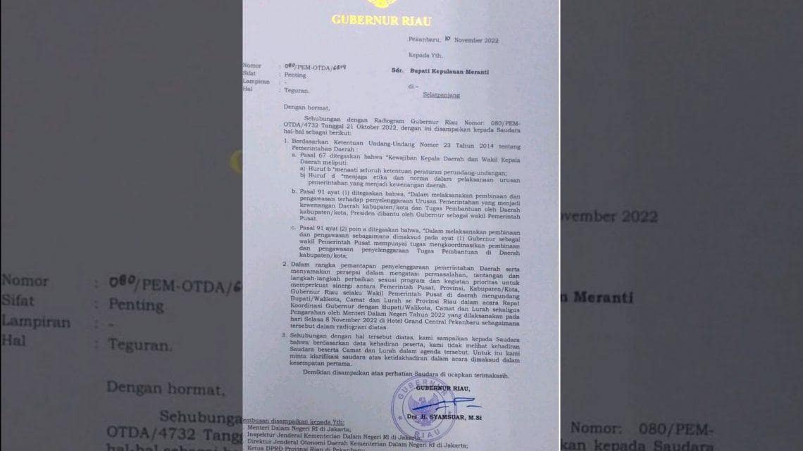 Bupati meranti m adil ditegur syamsuar