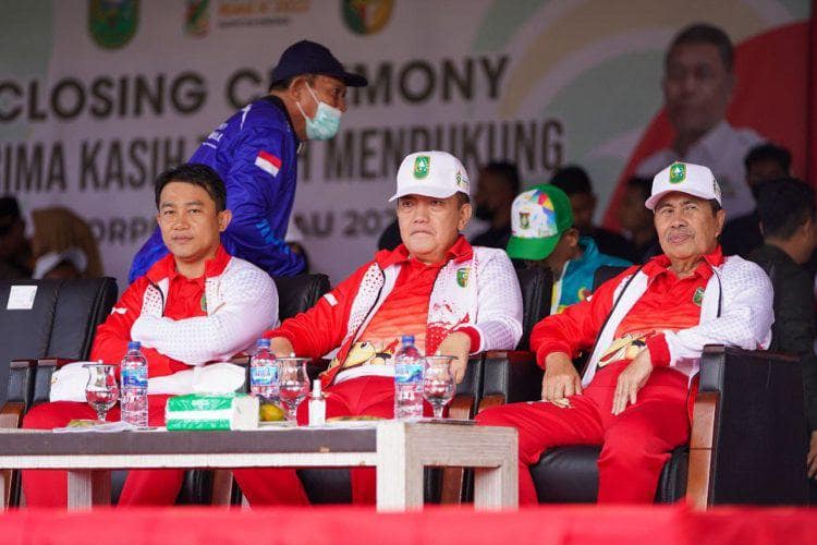 Gubernur Riau Syamsuar saat acara penutupan Porprov Riau 2022 di Kuansing.