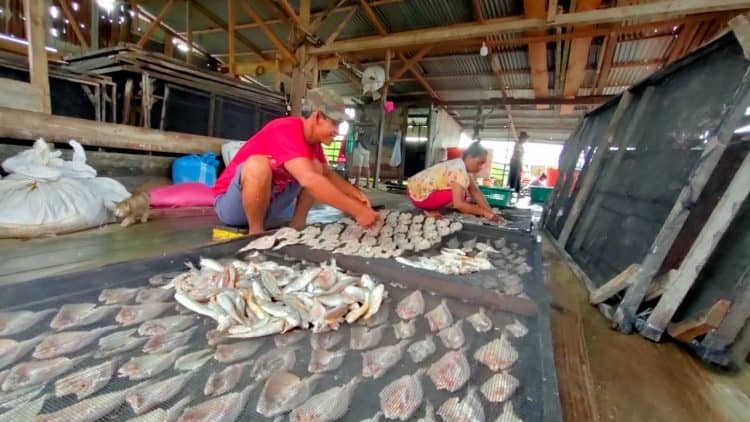 Ali Sahbana, pengusaha ikan asin mendapatkan penambahan modal Kredit Usaha Rakyat (KUR) BRK Syariah di Kabupaten Rohil.