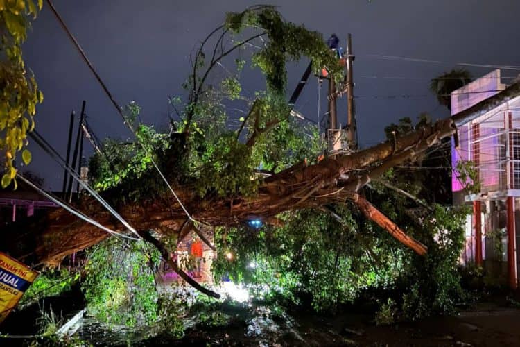 Gangguan jaringan listrik karena cuaca buruk