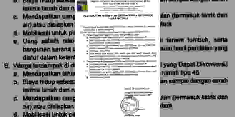 Surat kesepakatan pulau rempang