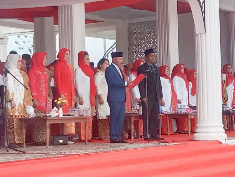 Wakil DPRD Rohil Basiran Nur Efendi Bacakan Teks Proklamasi Kemerdekaan RI Ke-78