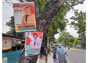 Masuki Masa Tenang, APK Caleg Masih Banyak Terpampang