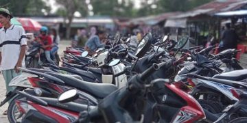 parkir pasar tradisional di Pekanbaru