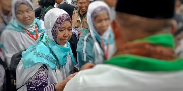 Jemaah Haji Riau tiba di Debarkasi Haji Batam (Foto: Bertuahpos/Melba)