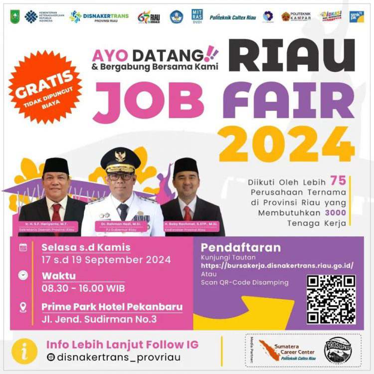 Lowongan Kerja Pekanbaru terdekat job fair online 2024