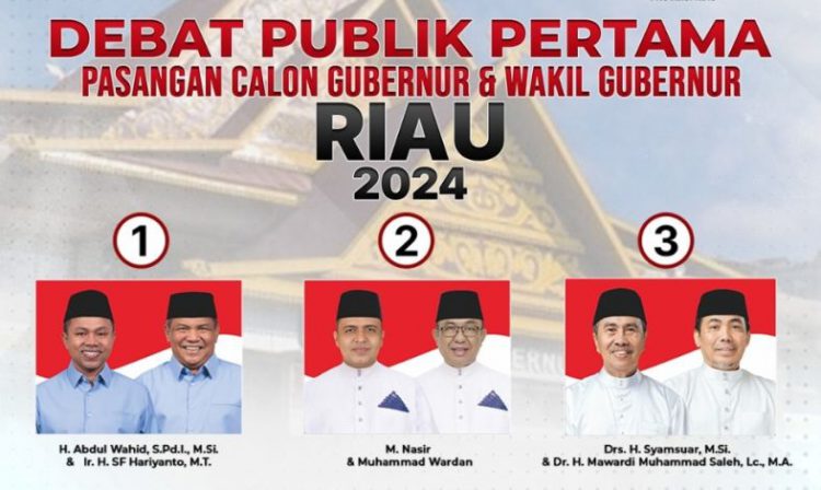 Debat Publik Perdana Cagub-Cawagub Riau Akan Digelar, KPU: Dibatasi Hanya 75 Pendukung per Paslon