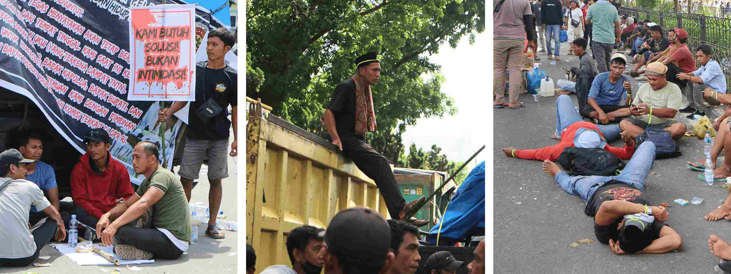 Aksi unjuk rasa warga di sekitar TNTN Riau