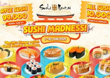 Promo Rp10 Ribuan Sushi Mentai dan All You Can Eat Rp99 Ribu Sepanjang Juni 2025
