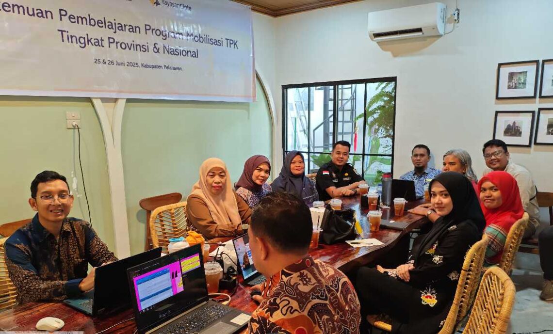 Pertemuan Pembelajaran Implementasi Program Penguatan/Mobilisasi TPK Tingkat Nasional tim Pelalawan.