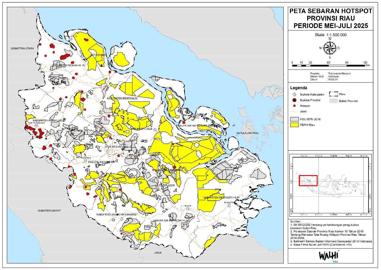 Sebaran Karhutla Riau 2025