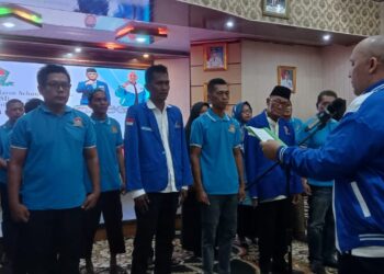 Pembacaan Sumpah/Ikrar para pengurus DPC HNSI Kabupaten Rokan Hilir saat pelantikan oleh Ketua DPD HNSI Provinsi Riau Junaidi