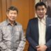 Ketum Setya Kita Pancasila Andreas Sumual (kanan) bersama Hashim Djojohadikusumo (kiri)