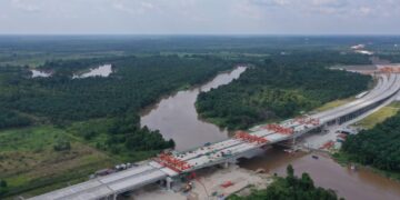 Progres Proyek Jalan Tol Lingkar Pekanbaru Capai 62,3%, Jembatan Siak VI Tersambung