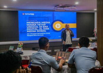 Bertuahpos Group Sharing Knowlage dengan Satsiber TNI tentang Industri Media dan Ruang Siber