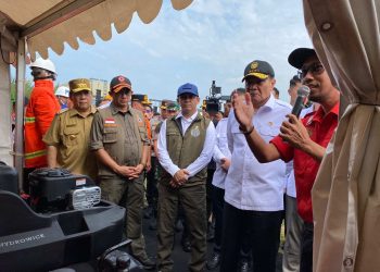 Apel kesiapsiagaan karhutla di Lanud Roesmin Nurjadin, Pekanbaru.