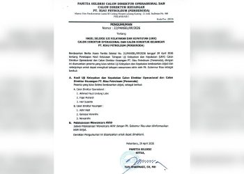 Enam Kandidat Lolos Seleksi Direksi BUMD Riau PT Riau Petroleum, Ini Daftarnya