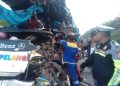 Kecelakaan Maut Tol Permai, 2 Tewas, Sopir Bus Kabur